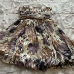 BCBGMAXAZRIA 100% Silk Floral Strapless Fit & Flare Boho Mini Dress, size 4 Photo 5