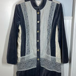 Chico's Chico’s Silver Treasure Artisan Duster Jacket Art to Wear size 2 Medium Velvet Photo 0