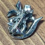 Unique Vintage Vintage Enamel Flower Brooch Pin – Pink & Yellow Hand Painted Rhinestones Photo 1