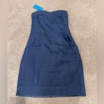 Skatie KATIE Strapless Denim Blue Retro Boho Mini Dress Photo 1