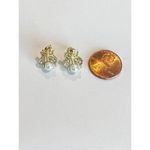 Bee Earrings bee Pearl stud Earrings Gold Photo 4