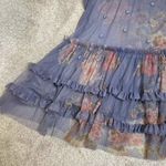 Johnny Was $390 NWT  Mesh Embroidered Layered Ruffles Floral Mini Dress Size S Photo 4