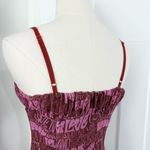 Urban Outfitters LOVE Ruched Mesh Midi Dress Y2K Burgundy Pink Sz M Photo 7