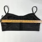 SheIn Black Faux Leather Hook Front Crop Bralette Top Corset Style Photo 3