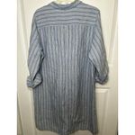 J Jill‎ Love Linen XL Blue White Striped Button Front Midi Shirt Dress J. Jill Photo 6
