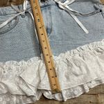 Hot Topic Sweet Society NEW Womens Indigo White Eyelet Ruffle Bow Denim Skirt XL Photo 4