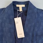 Eileen Fisher NWT Block Printed Organic Cotton Denim Blue Kimono Jacket Photo 6