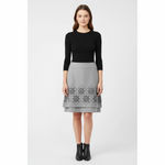Max Mara WEEKEND Womens 6 Grey Embroidered Virgin Wool Tiered Floral Skirt Photo 1