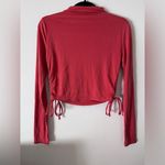 Forever 21  NWT Long Sleeve Ribbed Tie Sides High Neck Women’s Shirt Sz S Photo 2