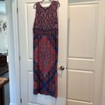 London Times  Woman 3X Navy and Crimson Paisley Maxi Dress Photo 1