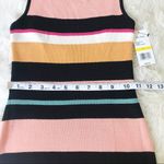 Ella Moss  Striped Bodycon Tank Dress Ribbed Sleeveless  Black Pink Medium‎ New Photo 11