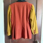 EXPRESS 90s Vintage | Rust and Pea Green Color block Blazer Suit Jacket | Small Photo 1