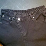 Genleck Cross Over Button Black Straight Leg Jeans size S Photo 1