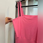 New York & Company Sundress Dress Womens Large Pink Cotton Sleeveless Pullover Black Photo 2