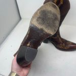 Fauzian Jeunesse vintage worn western cowboy mid calf gem stone embelished boots Brown Size 8 Photo 7