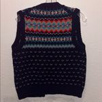 Vintage Multicolor Knit Sweater Vest Blue Size L Photo 4