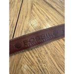 Fossil  Women's Leather Brown Patchwork Belt BT 1412 M Brass Tone Buckle Photo 4