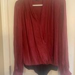 Paige Sevilla Surplice V-Neck Bodysuit Long Sleeve Blouse Women’s A29 Photo 0