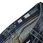 Miss Me  Jeans Signature Cuffed Capri 25 Thick Stitched Sequin Embroidered Wings Photo 5