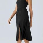 Halara Everyday Midi Soft Sleek Airy Stretch Breathable Casual Dress Black M Photo 1