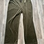 Calvin Klein Size 1X Velour Olive Green Pants with Adjustable Waist, waist is 19, with Stretch to 25,inseam is 29 Photo 0