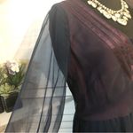 Vintage Abe Schrader 70s Lace Maxi Dress Purple Navy M Size M Photo 3