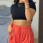 ZARA Pleated Coral Flowy Shorts Photo 0