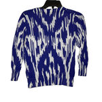 J.Crew  Womens‎ Cardigan Sweater Size Small Blue White Pattern 100% Cotton LS Photo 3