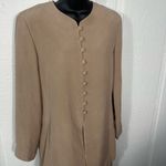 Ann Taylor Vintage Tan Formal 100% Silk Jacket Dress Size 10 EUC Photo 3