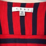 CAbi Yacht Club Blazer Small Red Navy Stripe Nautical Cotton Jacket Photo 5