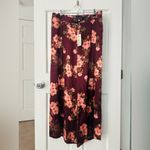 Johnny Was New! Winonna Silk Easy Pants Burgundy Floral Pull On Pants Size XL Photo 2