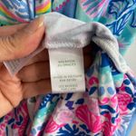 Lilly Pulitzer  Blue Pink Shell Print Bowan Halter Tank Top Chain Neck Size Small Photo 6