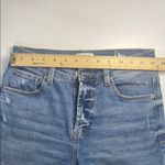 Kensie  jeans VINTAGE LUX Blue Cropped Jeans with Frayed Hem and Medium Wash Photo 8