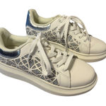 Midnight Velvet White & Silver Platform Sneakers Geometric Cutout EU 41 / US 10 Photo 0