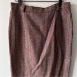 Vintage Midi Skirt Sz 14 Tweed Brown Button Front 70s 80s Academia Country Style Photo 8