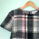 Line and Dot Anthropologie  Frontier Wool Blend Pink Plaid A Line Dress XXS Petite Photo 3