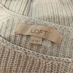 Loft Womens XS Sweater Gray Chunky Knit Ribbed Pullover Crewneck Rolled Cuffs Photo 2