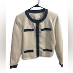 Ecru White and Blue Blazer with Navy Trim Photo 2