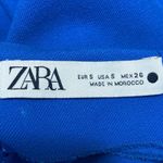 ZARA Women's Royal Blue Asymmetrical Sleeveless Back Zip Shirt Blouse Top Size S Photo 2
