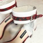 Nine West  Red & Black Snakeskin Chunky Block Heel Sandals Size 8 Photo 2