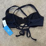 Cupshe  Dark Blue Wired Crossback Lace Up Swim Bikini Top Size S Photo 4