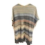 Liverpool Sleeveless Cardigan Sweater w/ Fringe Blue & Multi Color Medium, Large Photo 10