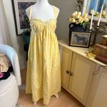 Free People  FREE-EST Poppy‎ Midi Dress Open Back Size Large Butter Yellow Photo 1