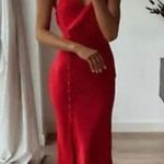ZARA NEW Womens Red Silk Satin Sleeveless Cami Camisole Slip Midi Dress Size S Photo 9