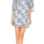 Rebecca Minkoff Dena Blue Lace Ruffle Shoulder Dress Size Medium Photo 0