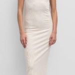 Mod Ref NWT Cream Bodycon Midi Dress with Square Neckline Photo 0