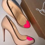 Christian Louboutin  Patent Leather Doracora Heart 100 Pumps Nude/Pink 39 EUC Photo 1