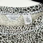 Laura Ashley  Petite PL Sleeveless Top Animal Print Brown White Nylon Lined Photo 3