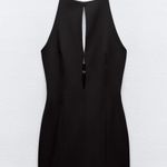 ZARA  little black dress cutout rhinestone bow halter neck mini evening cocktail Photo 3