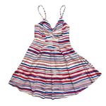 BB Dakota NWT Jack by Linen Blend Smocked Back Dress | Red/White/Blue/Tan | M Photo 0